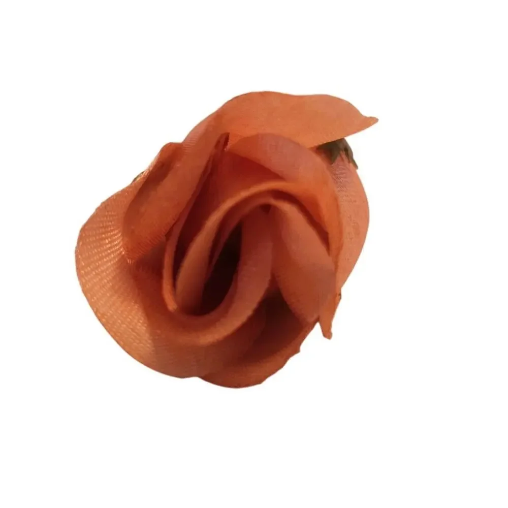 105 Peach Color Satin Rose Head Lot Open Roses Buds Stemless Wedding Craft Decor